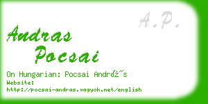 andras pocsai business card